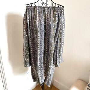 Calypso St Barth Off The Shoulder Paisley Boho Lightweight Silk Dress Size XS